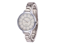 Relógio de quartzo unissex elegante e moderno para uso casual, ideal para presente, prateado.