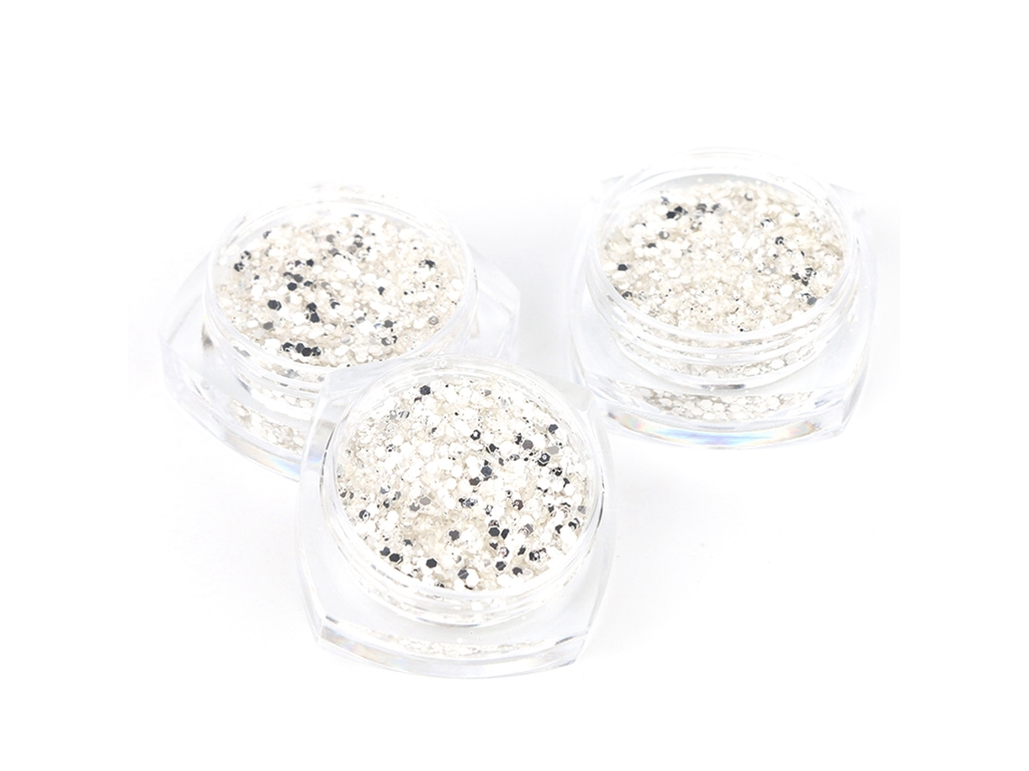 5g Polvo De Lentejuelas Plateadas Glitter Para Arte De Uñas Decoración Manicura