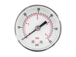 Manômetro Axial 50mm Conexão Traseira 1/4 Bspt 0-60psi Para Ar Água Óleo Gás