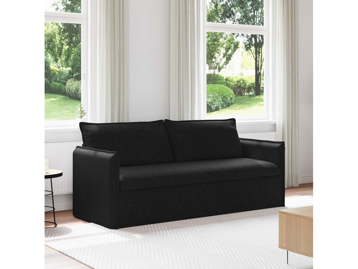 Vidaxl Sofá Preto 196 X 82 X 85 Cm Tecido