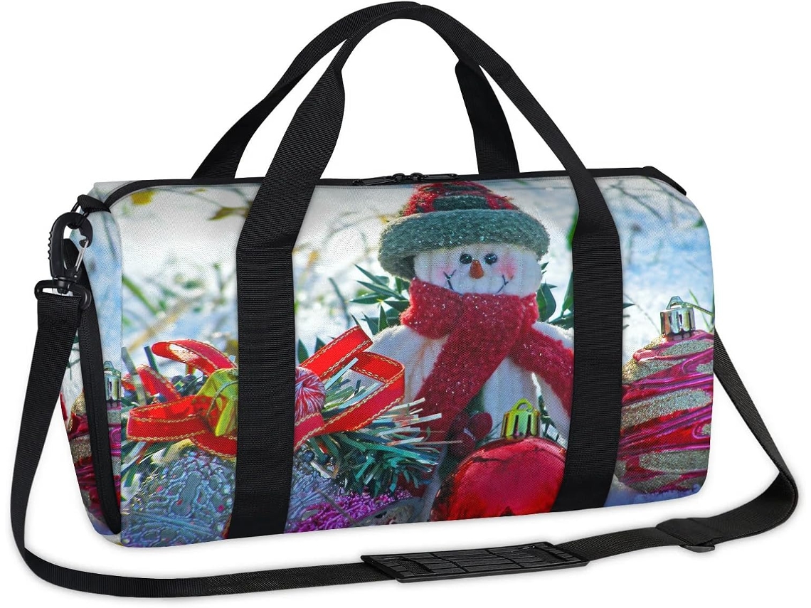 Bolsa Natal Boneco de Neve 45x21x23cm Tecido Poliést. S/MARCA