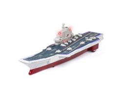 Primerox brinquedo Porta aviões com Luzes e Sons Puxar para Trás Modelo Navio de Guerra Metal e Plástico