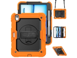 Capa Para Ipad Air 11 2026/2025/2024 11 Polegadas À Prova De Choque,com Suporte E Alça De Ombrolaranja + Preto