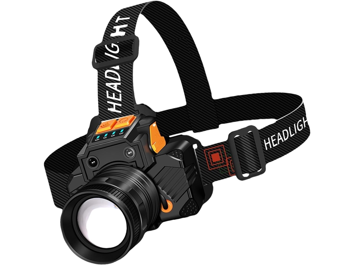 Lanterna De Cabeça Led Com Controle Por Sensor, 3 Modos Iluminação,