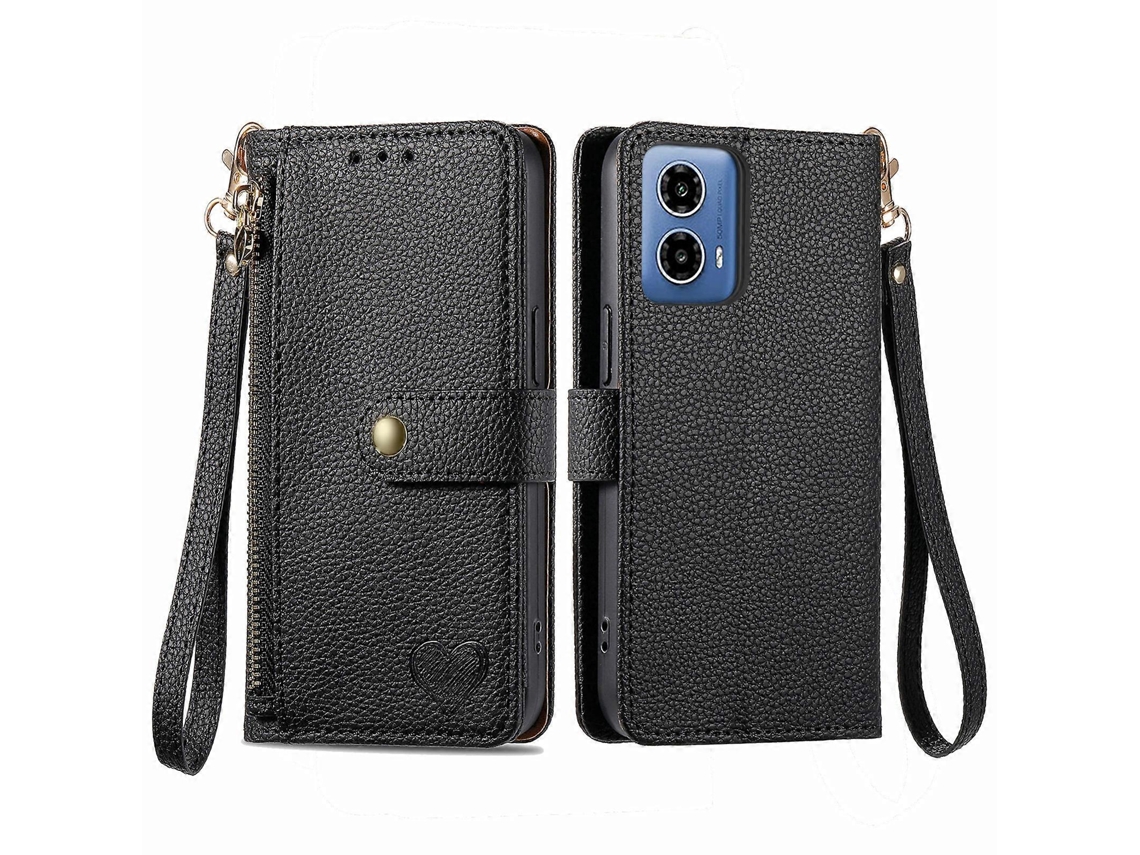 Capa De Celular Love Com Zíper Para Motorola Moto G34
