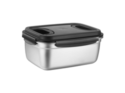 Caixa De Armazenamento De Geladeira De Aço Inoxidável 304 Caixa Selada Para Frutas E Vegetais Balde De Kimchi Caixa De Almoço Preta