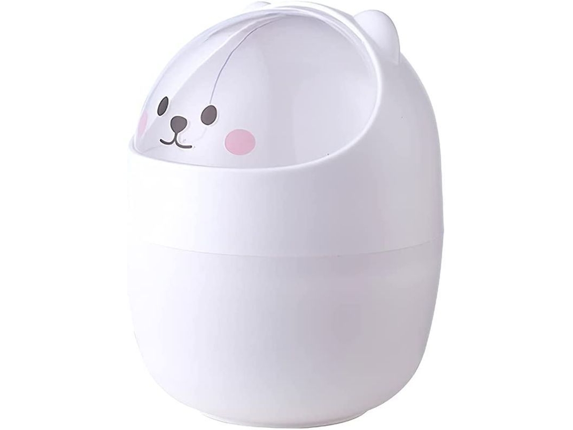 Lixeira de Mesa Nova Line, de Urso, 4l, Papel, Cartum, Com Tampa, Para Escritório, Quarto