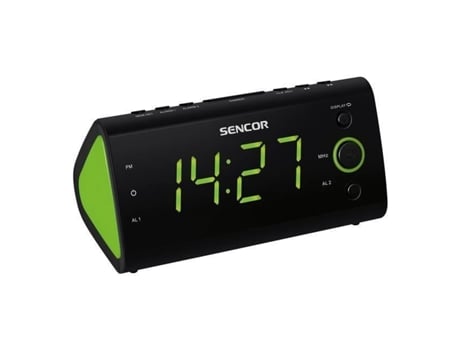 Despertador De Rádio Sencor Src 170 Gn Com Sintonizador Pll Fm E Ecrã Led Verde