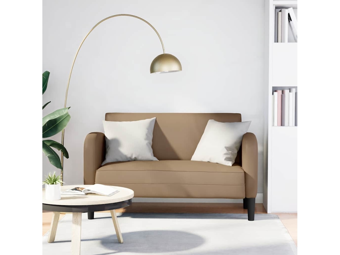 Vidaxl Sofá-luvas 110 Cm Couro Artificial Cappuccino