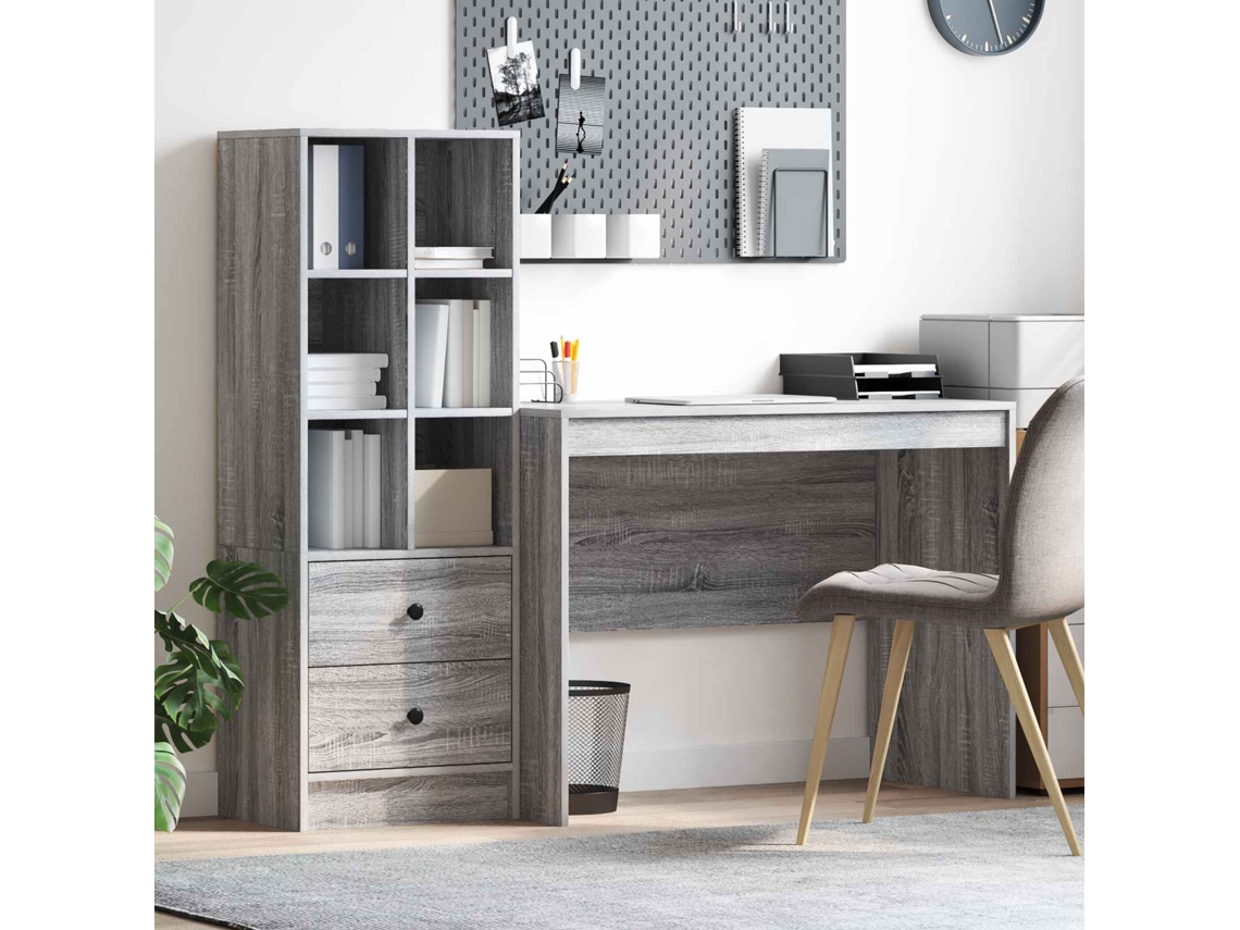 Vidaxl Mesa Cinza Sonoma 145.5 X 50 X 127 Cm 2 Unid.