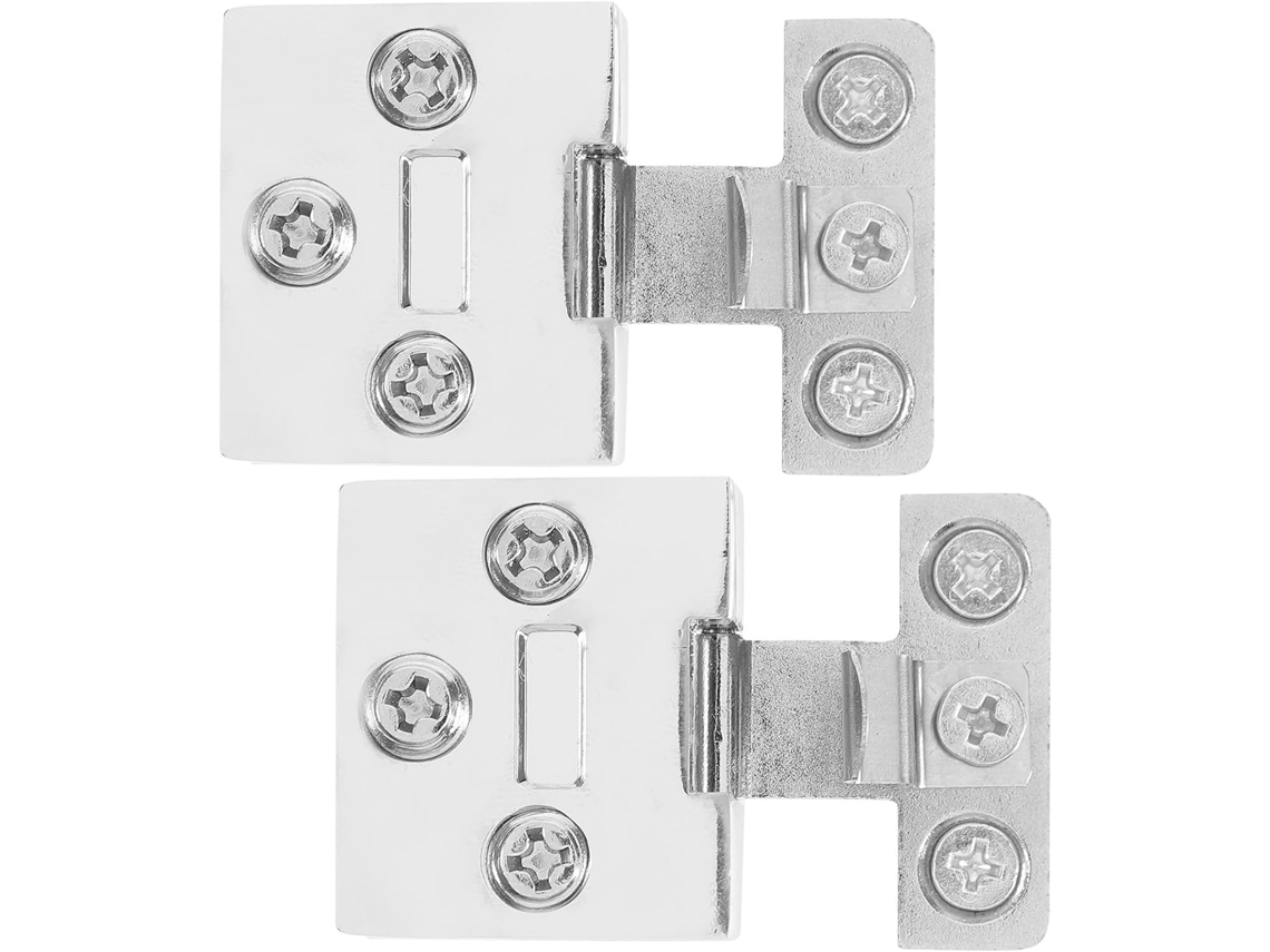 Conjunto De 2 Dobradiças Fixação Para Portas Vidro Vitrines, Instalação Sem Furos, Acabamento Brilhante, Adequadas Para
