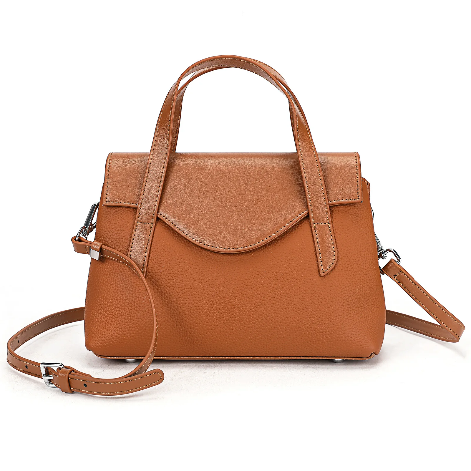(7110-marrom) Nova Bolsa Feminina De Luxo De Grife, Bolsa De Couro Genuíno, Bolsa De Ombro Feminina De Alta Qualidade