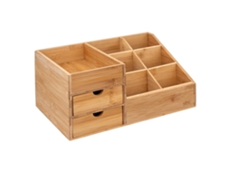 Organizador de Bambú de 2 Cajones Y 6 Compartimentos 5 FIVE SIMPLY SMART