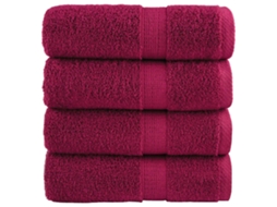 Vidaxl Toalhas De Rosto Premium Solund 4 Peças Bordeaux 30x30 Cm 600 G/m²