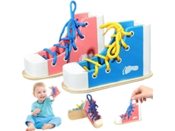 Conjunto De 2 Peças Para Praticar Amarração Sapatos Infantis,
