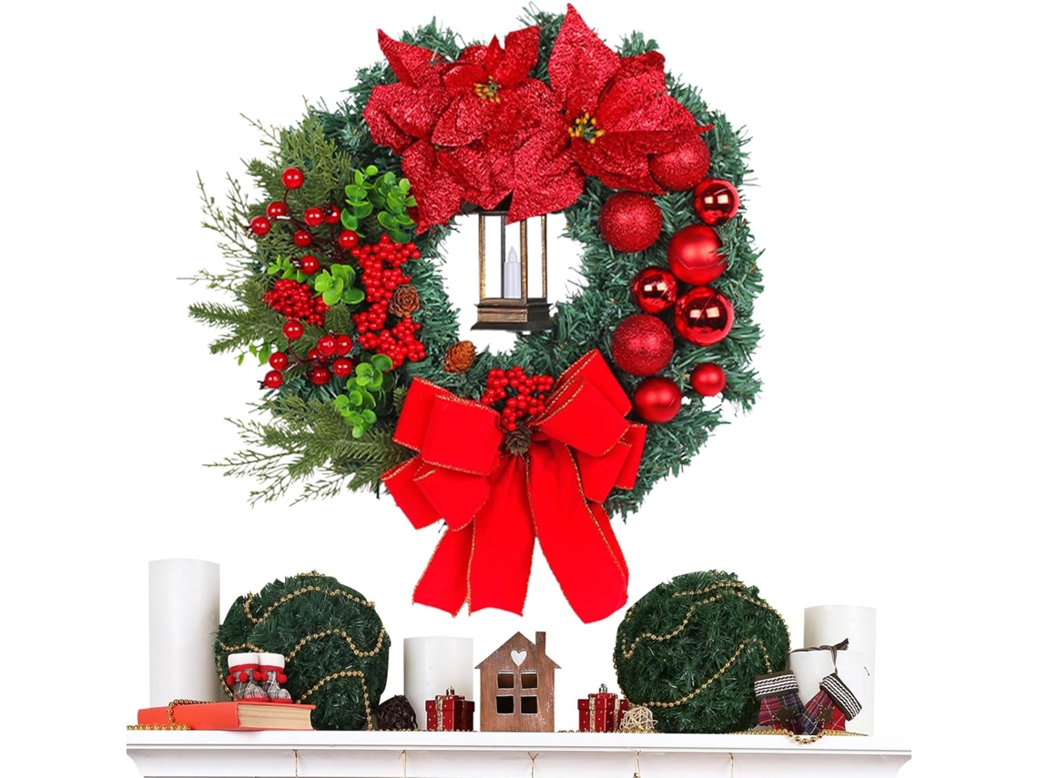 Guirlanda Natal Luzes Exterior Sazonal Decoração Festiva Varanda Cozinha Armário Campo Lareira Porta Entrada GOKOCO