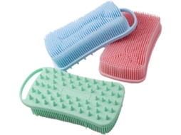 Conjunto De 3 Escovas Banho Esfoliantes Silicone Macio Para Corpo E Cabelo, Limpeza Profunda, Massagem E Spa
