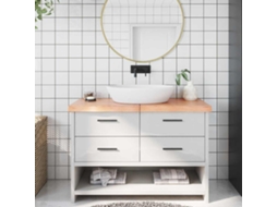 Vidaxl Bancada P/ Wc 120x50x(2-6) Cm Madeira Maciça Tratada Castanho