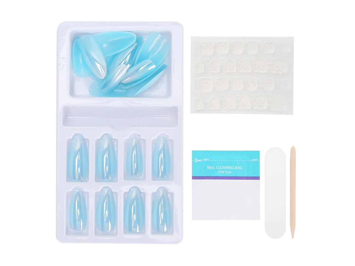 Set De Unhas Falsas De Cobertura Completa Com Gradiente De Cor E Lima Para Unhas Com Pontas Gradient F745-15
