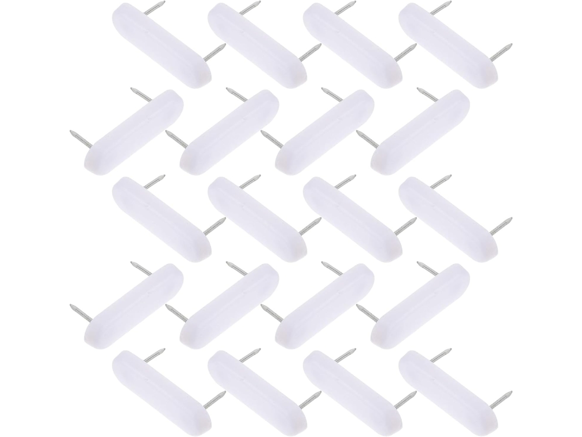 Wooneky Conjunto De 50-pregadores Duplos Para Saias Cama E Capas Sofá, Brancos, Estrutura Com Pino Duplo, Material Pp