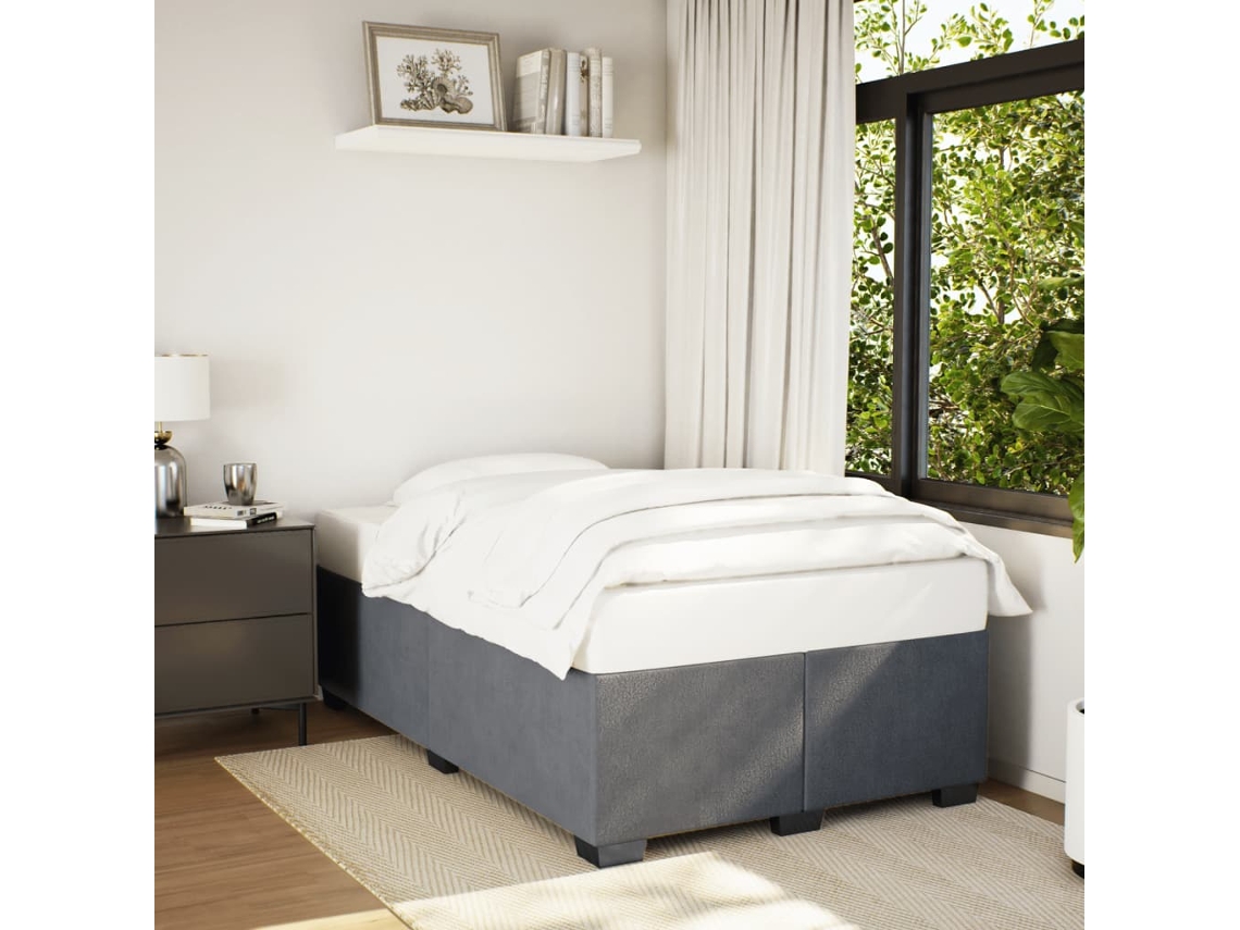 Vidaxl Estrutura de Cama Sem Colchão 120x190 Cm Veludo Cinza Escuro
