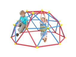 Cúpula De Escalada, Conjunto De Cúpula Geométrica Para 3-8 Anos Com Estrutura Metálica, Carga 180 Kg, Ø183x90 Cm, Vermelho E Azul