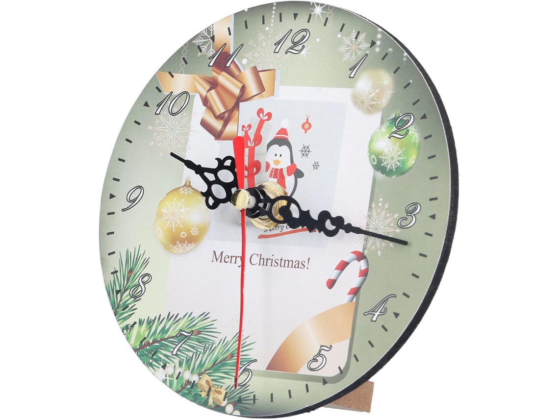 Relógio De Parede Estilo Retrô Com Estampa De Papai Noel, Mecanismo De Quartzo Silencioso, Feliz Nat Gokoco