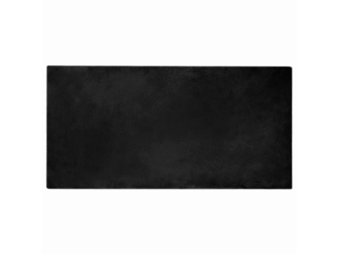 Conjunto 1 Tapete Macio Vidaxl Preto Poliéster (100 X 200 Cm)