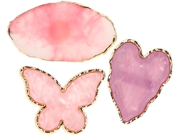 Conjunto De 3 Paletas Para Mistura De Cores Em Resina E Liga De Zinco.