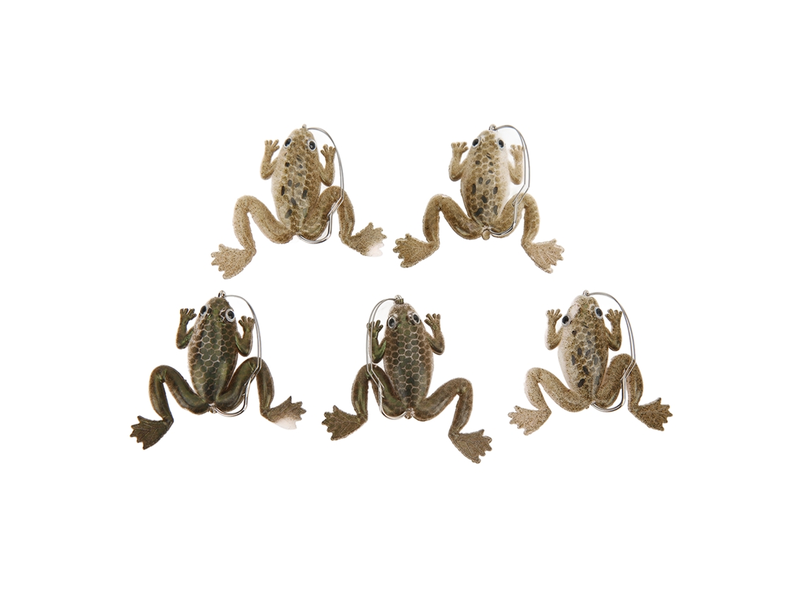 Isca de Sapo Artificial Mole com Anzol 5pcs 3g Marrom