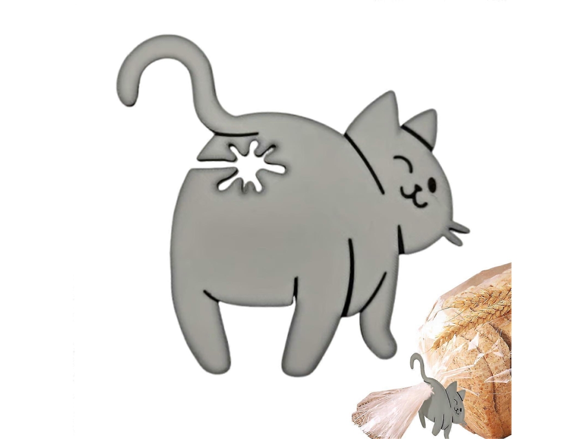 Prendedor De Pão Em Formato De Gato Reutilizável Para Sacos De Alimentos - Impresso Em 3d - Design Fofo Para Proteger Alimentos Da Umidade Na Cozinha