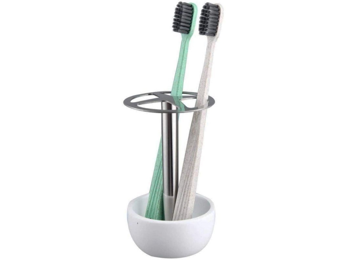 Suporte para Escova de Dentes Nova Line em Aço Inox com Compartimentos para Banheiro S/MARCA