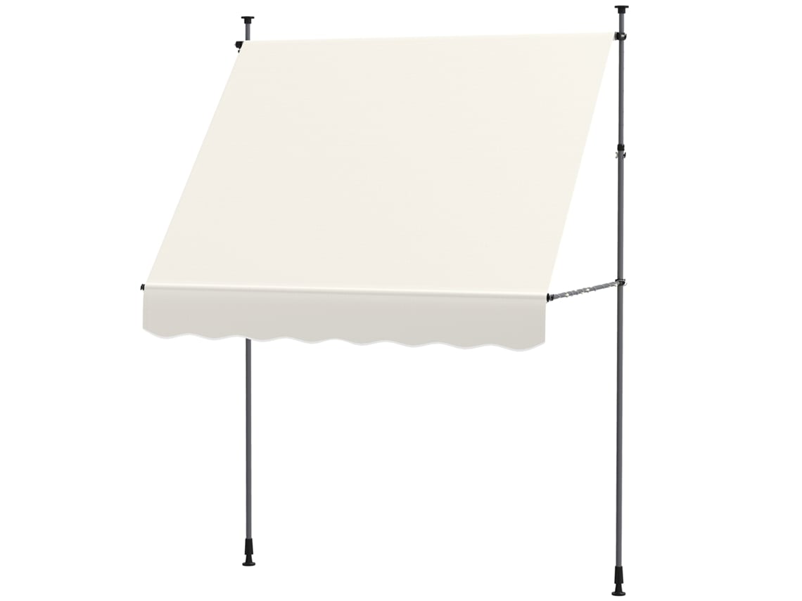 Toldo Retrátil Manual 200x120x210 310 Cm para Varanda e Terraço com Altura Ajustável e Manivela, Cor Creme. ORBITRA COMMERCE