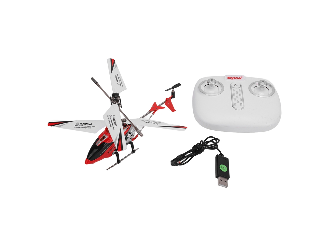 Helicóptero de controle remoto de brinquedo com 3 canais, giroscópio e luzes noturnas para crianças acima de 8 anos, vermelho.