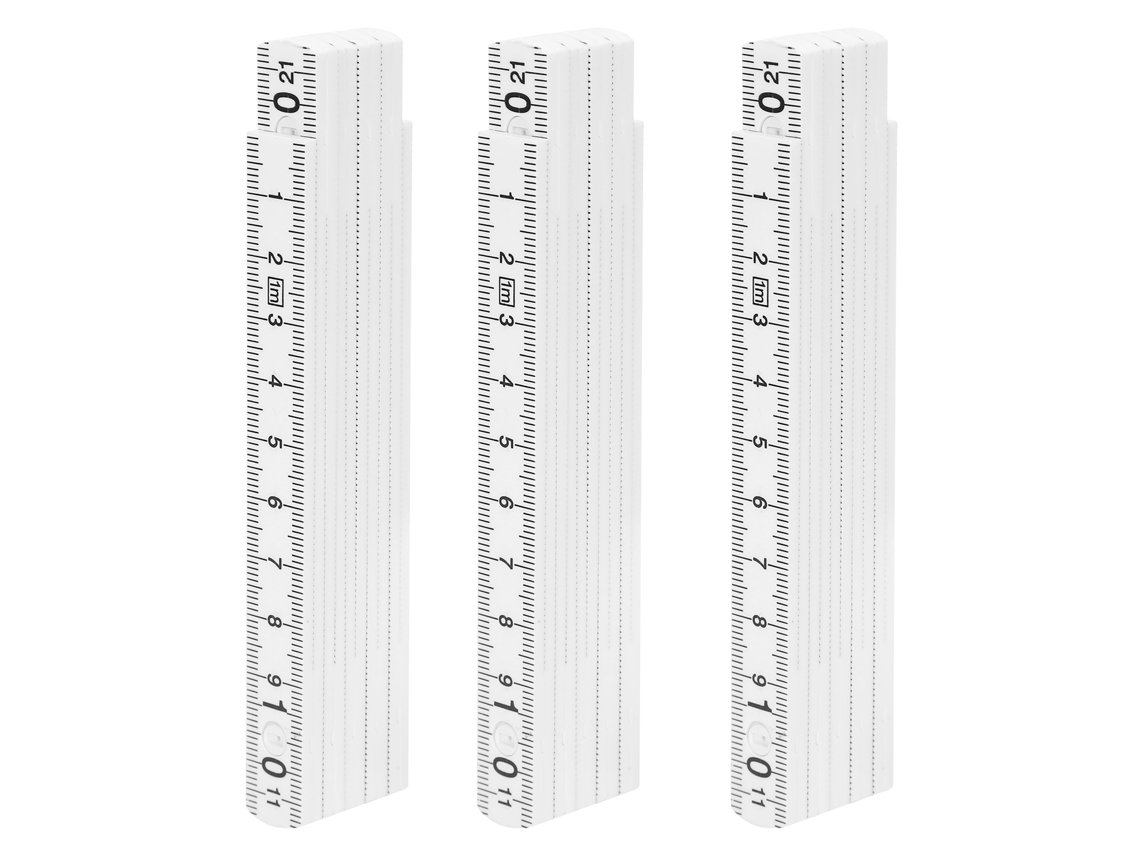 Régua Plegável 3 Peças Para Carpintaria Medição Linear Ferramenta Diy