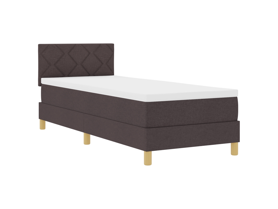 Cama Bospring Com Colchão Castanho Escuro Tecido Vidaxl Castanho Fabric (80x200 Cm)