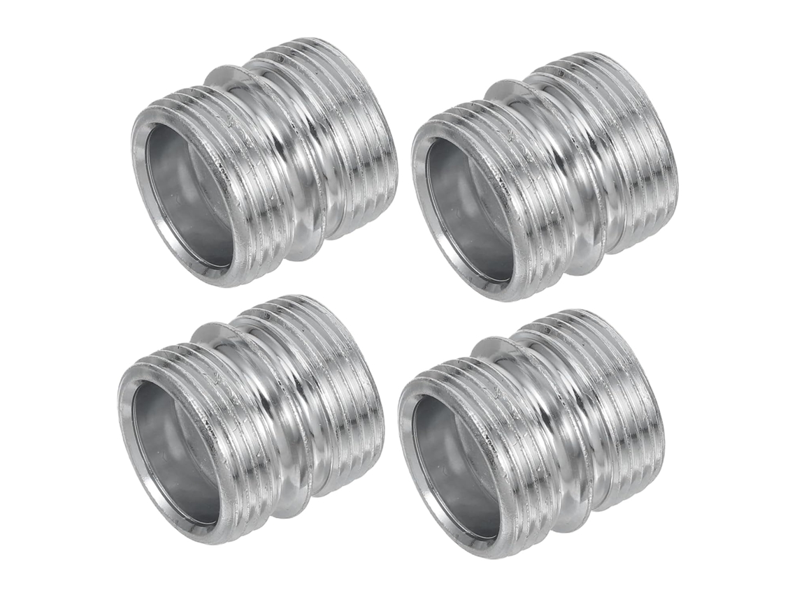 Conectores Metálicos De Cabeça Dupla, Design Rosqueado, Fáceis De Instalar, Cor Prata, 4 Peças Para Prateleiras De Bambu