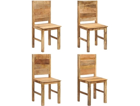 Conjunto 4 Cadeiras de Refeição  246711 Madeira de Mangueira Maciça