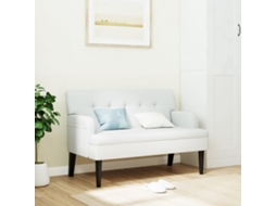 Vidaxl Banco Com Encosto 112x65,5x75 Cm Couro Artificial Branco