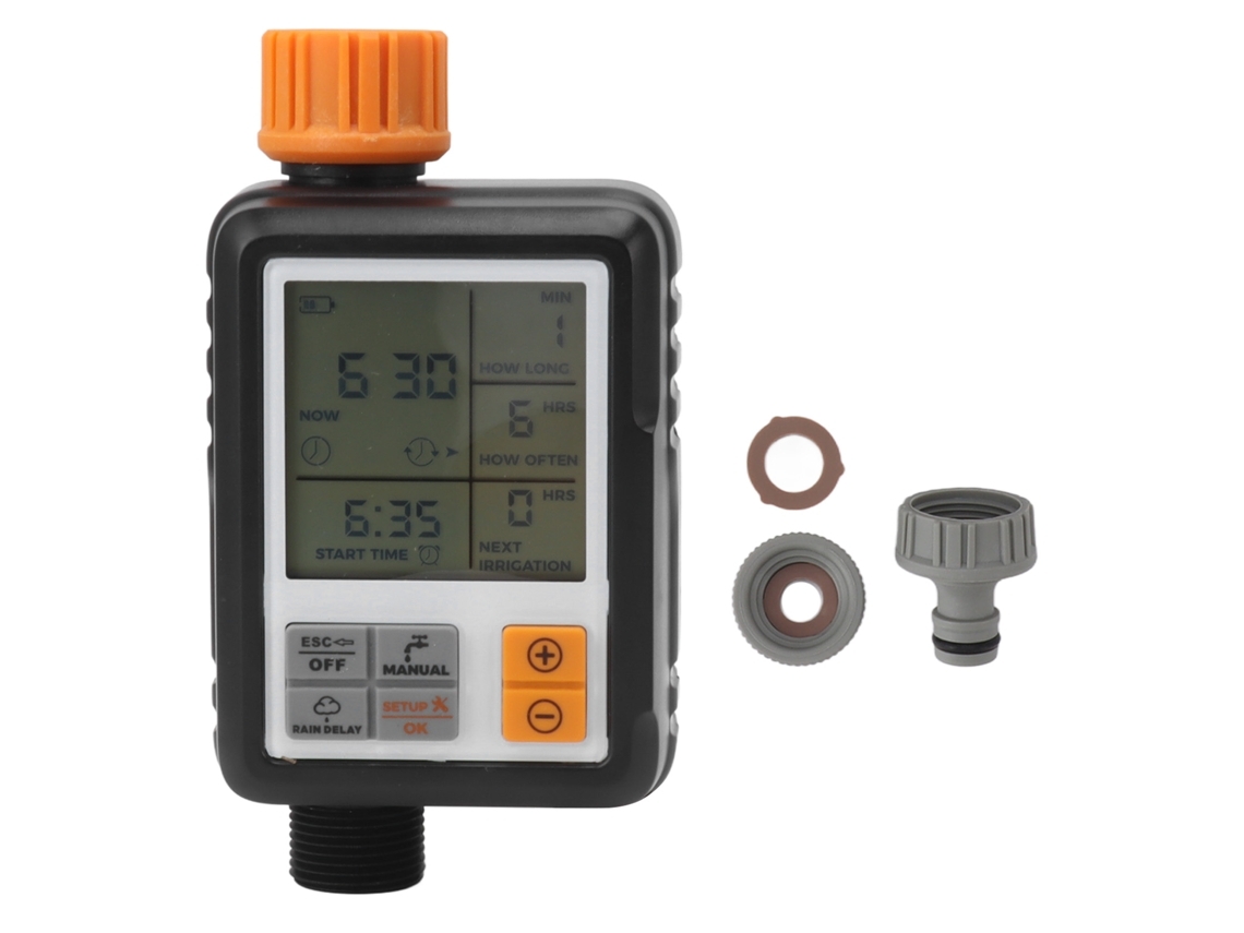 Programmable Watering Timer, Automatic Irrigation, Manual Control, Garden.