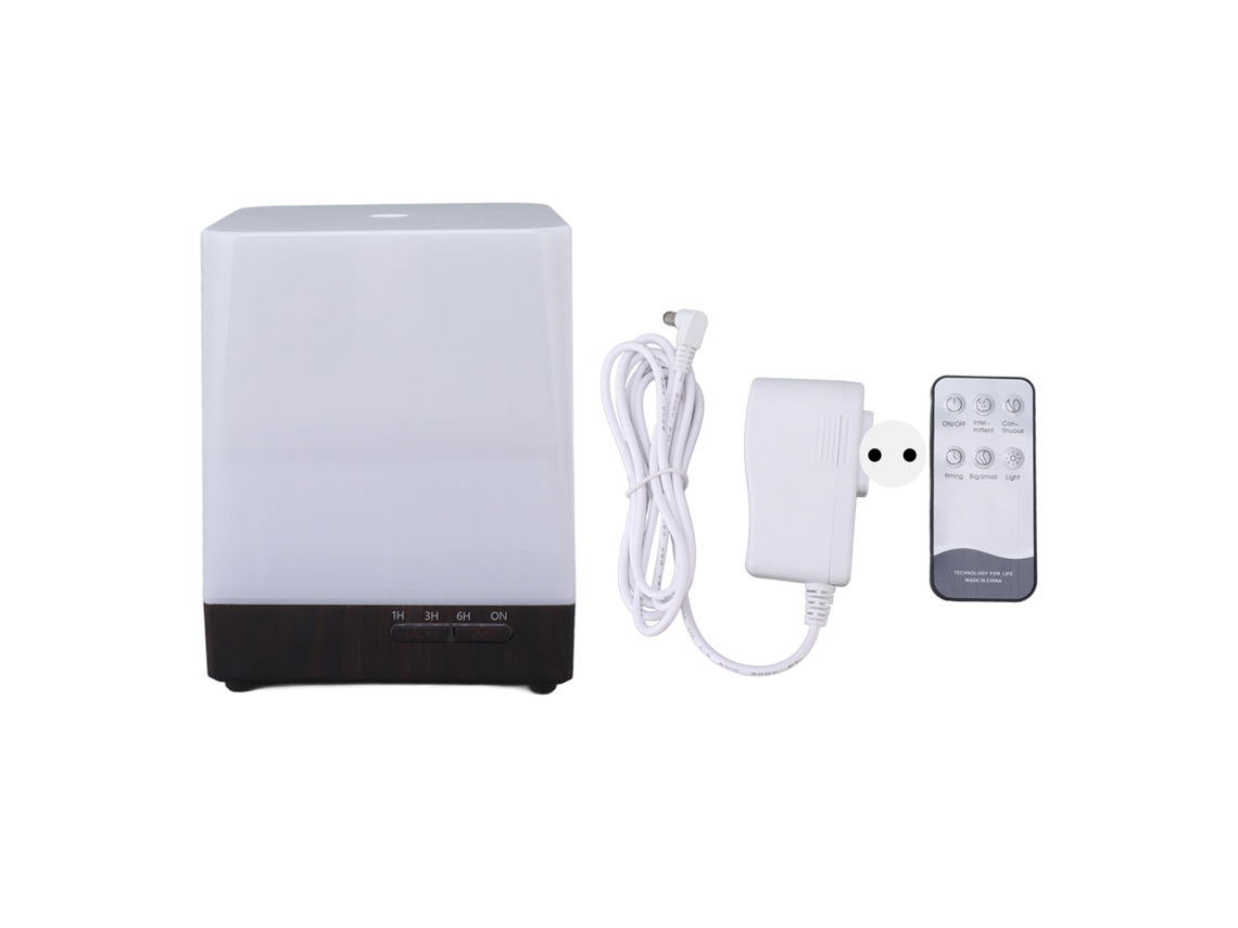 Umidificador de Neblina com Luz Noturna, Difusor de Aroma e Controle Remoto 100 240v Plugue Eu