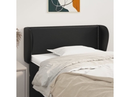 Cabecero con alas de piel sintética 103x23x78/88cm Negro