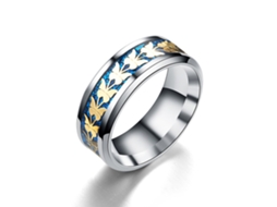 Anel De Aço Titânio Decorativo Elegante Unissex Moda