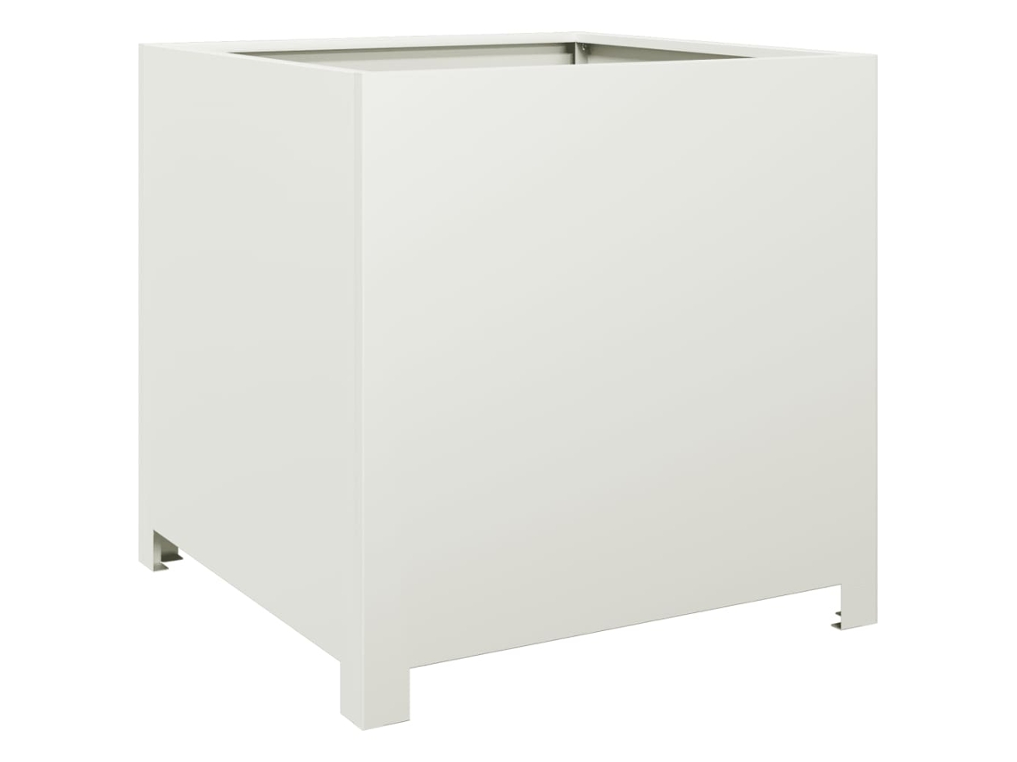 Vaso de jardim VIDAXL Branco Aço (50x50x50cm)