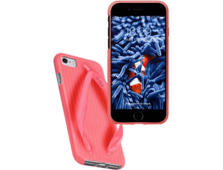 Capa iPhone 6, 6s, 7, 8  Summer Chic Chinelo Vermelho