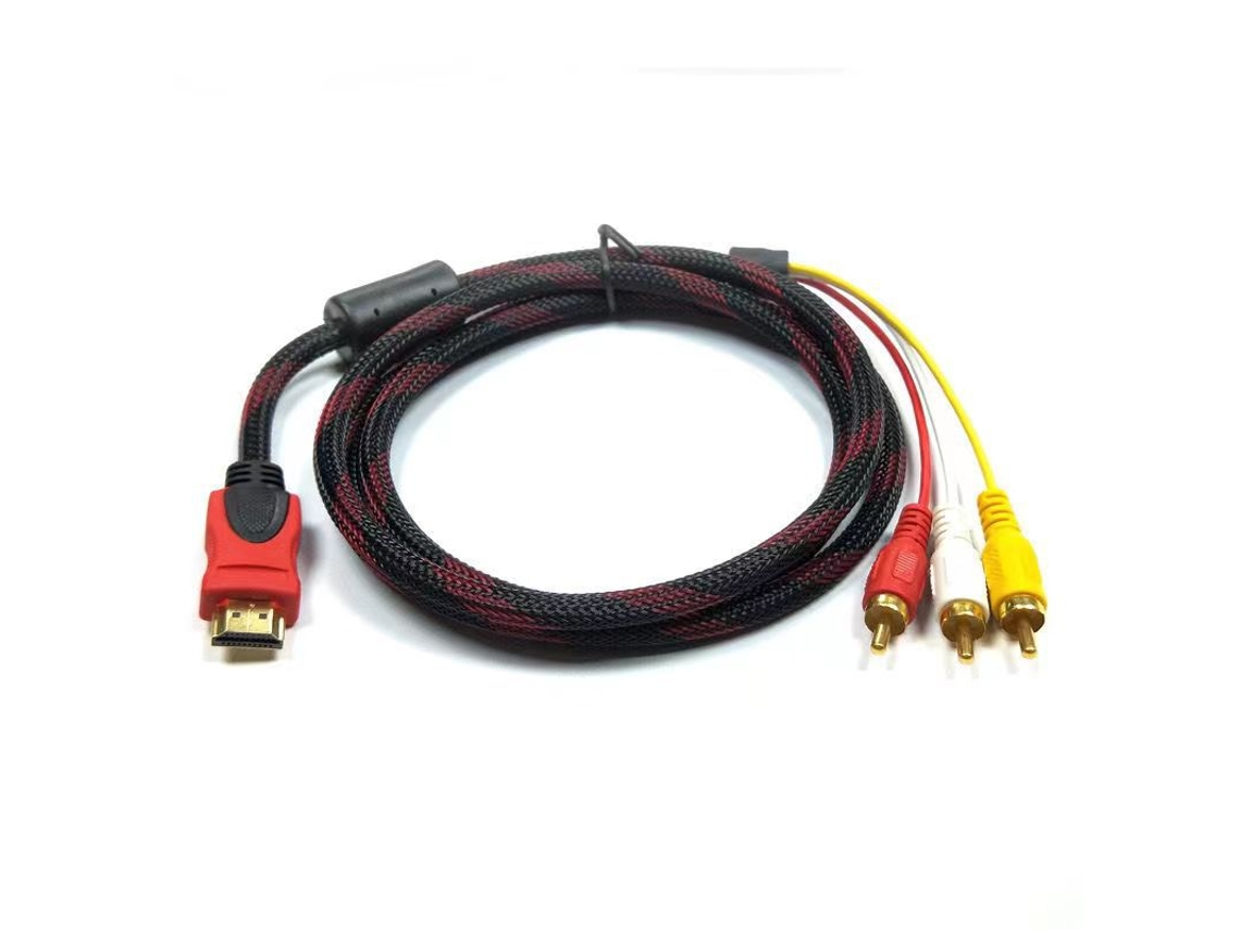 Cabo Hdmi Para Rca, Hdmi Para 3 Conectores Rca, Adaptador Hdmi, Cabo De Transmissão De 1,5 Metros (transmissão Unidirecional).