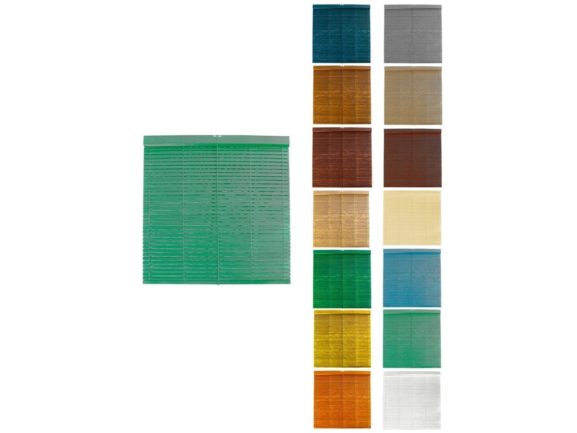 Persiana De Madera Alicantina Con Polea Metálica - Estor Enrollable Para Ventanas, Puertas, Salón Verde (pintada) 100 X 220 Cm