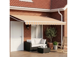 Vidaxl Toldo Retrátil Elétrico Cinzento, Laranja, Branco 5 X 3 M