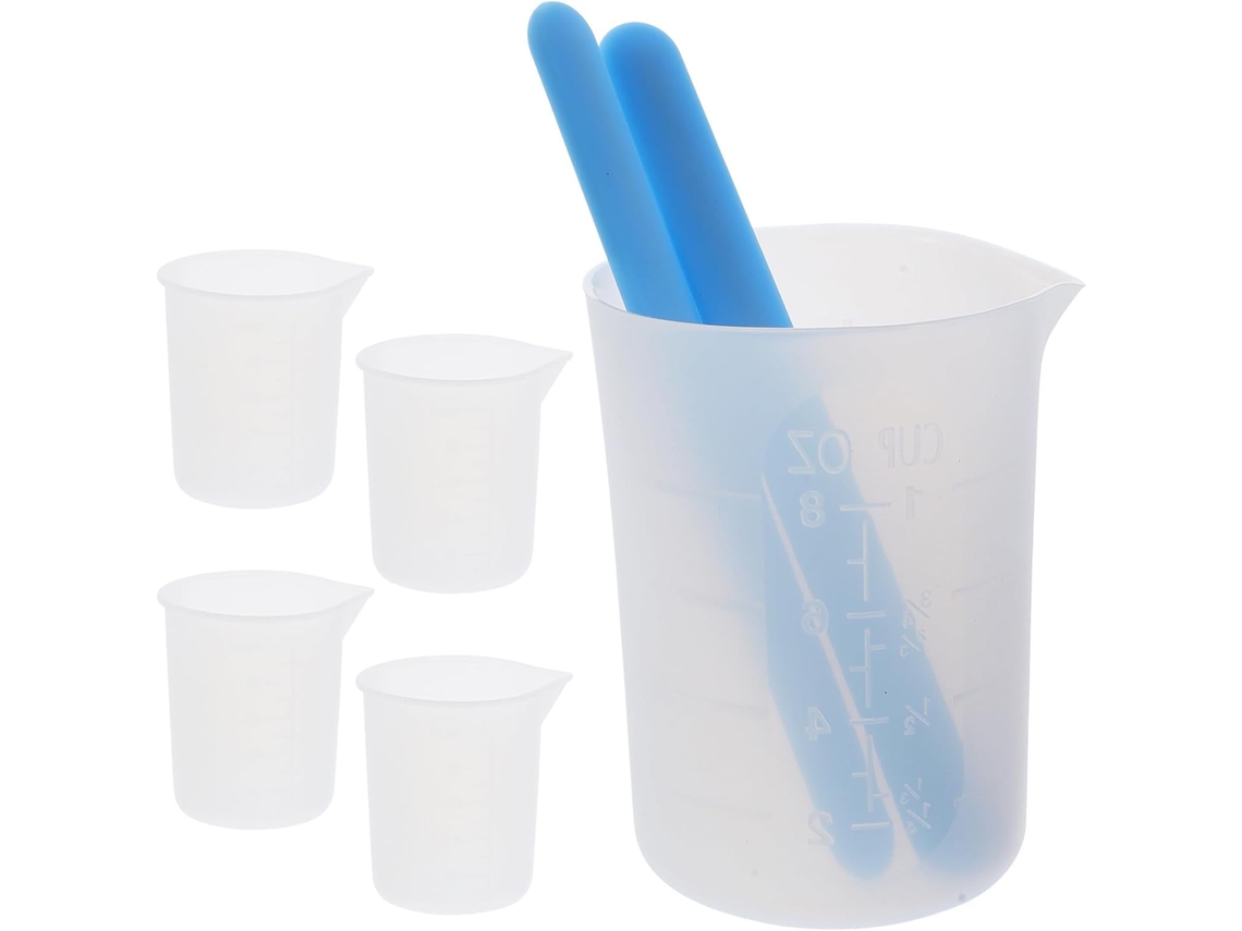 Conjunto Prático De Copos De Silicone Para Misturar Resina Epóxi.