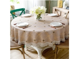 Toalha De Mesa Redonda, Capa De Mesa De Algodão E Linho, Nórdica, Macia, Lavável, Antiderrapante, Macia Para Cozinha, Festa, Sala De Jantar, Mesa De